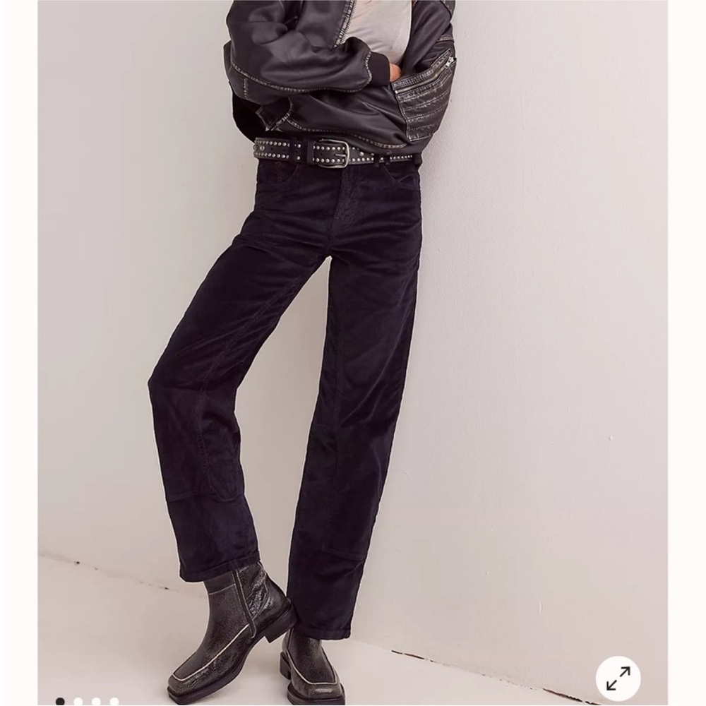Free People We The Free Risk Taker Cord Jeans in Jet Black